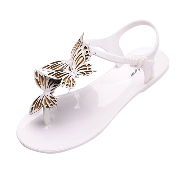 CAICJ98 Walking Shoes Women Sandals for Womens Shoes Bohemian Non Slip On Summer Flats Fashion Cute Soft Leather Beaded Slides Casual Platform Open Toe Sandal,White