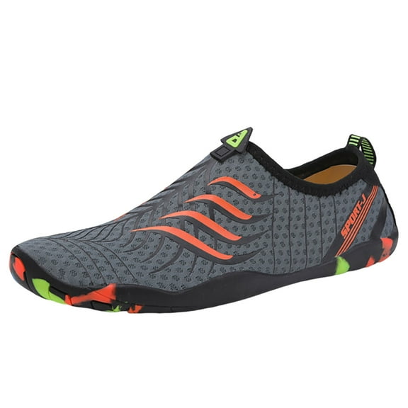 CAICJ98 Water Shoes for Men Women Lightweight Breathable Quick Dry Outdoor Unisex Beach Swim Shoes Grey,9