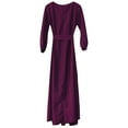 thumbnail image 1 of CAICJ98 Wedding Guest Dress Women Off Shoulder V Neck Ruched Maxi Dress High Split formal Party Gown Nigh Club Maxi Dresses Purple,4XL, 1 of 3