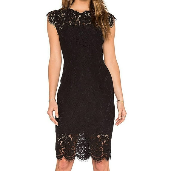 CAICJ98 Wedding Guest Dress Women's Elegant Crew Neck Long Lantern Sleeve Midi Dress Knit Split Hem Dress Black,S