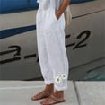 thumbnail image 1 of CAICJ98 Wide Leg Pants for Women Women's Solid High Waist Straight Wide Leg Pants Elastic Waisted Casual Trousers White,XXL, 1 of 4