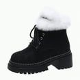 thumbnail image 1 of CAICJ98 Winter Boots for Women Casual Ankle Boots Flat with Cotton Short Boots Walking Cotton Shoes Snow Boots for Women (Black,Size 6.5), 1 of 9