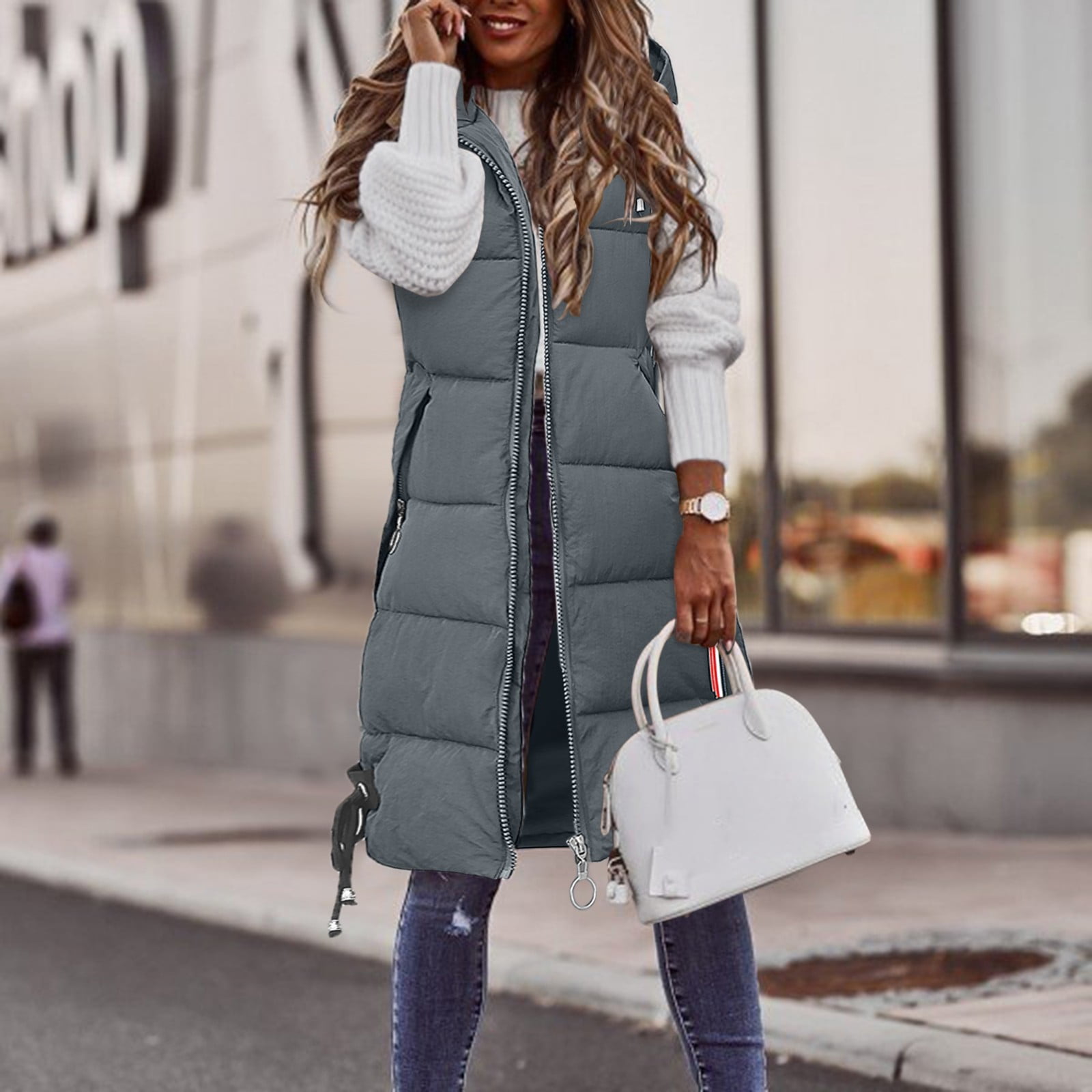 Womens gray 2025 puffer vest