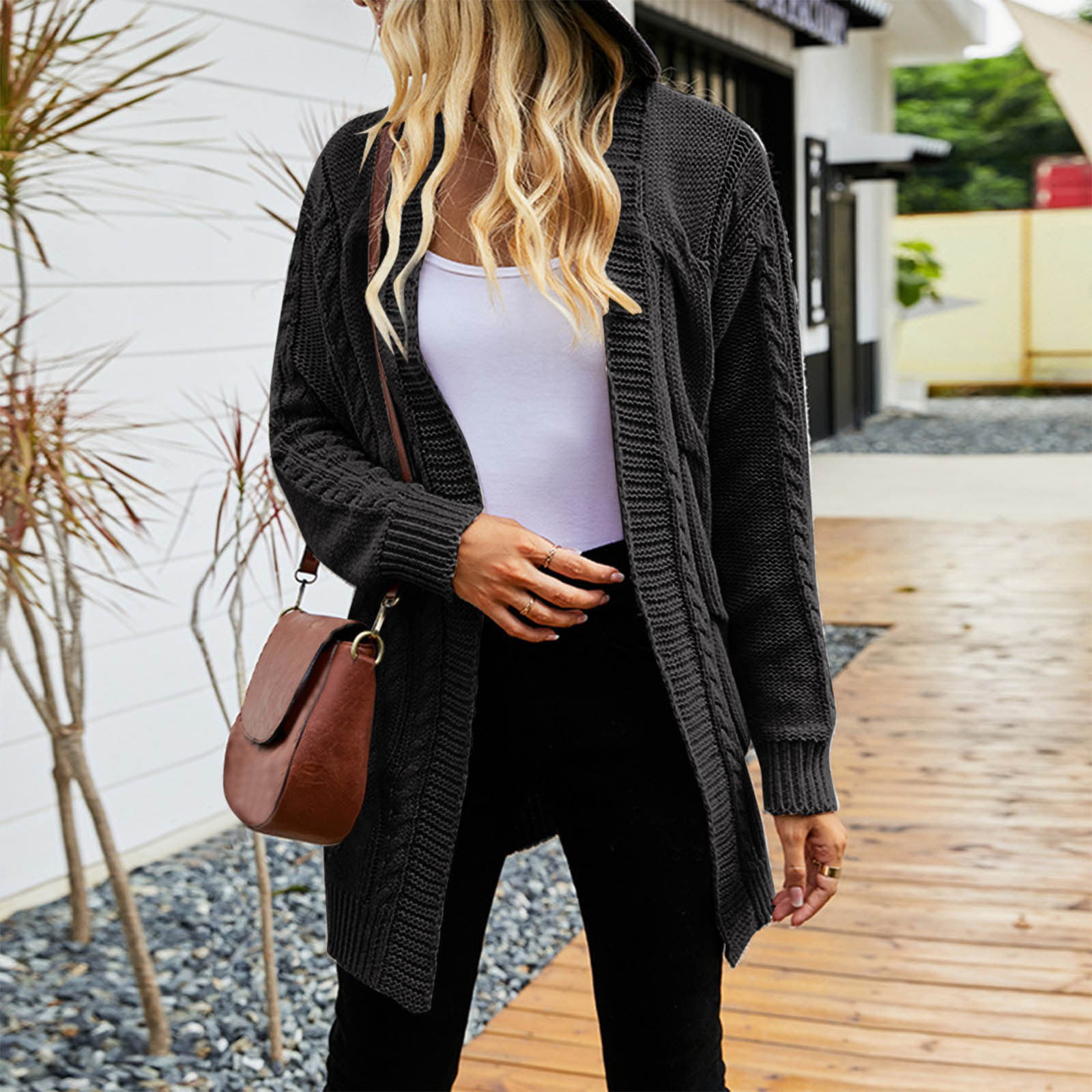 Long Ribbed Cardigan Outfit