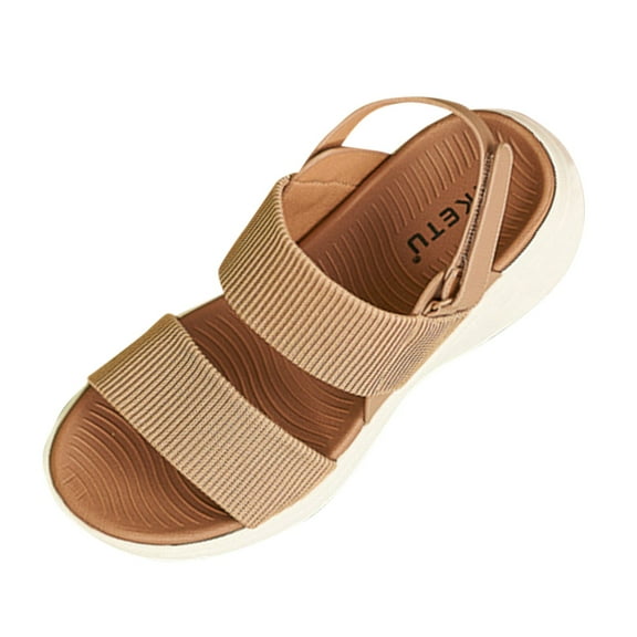 CAICJ98 Woman Sandals Thick Sole Sandals Lightweight Anti Slip Comfortable Casual Sports Casual Women Shoes Beige,7.5
