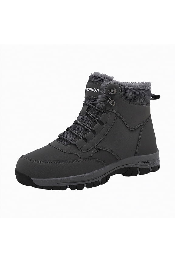 Woman Snow Boots Warm Lined Ankle Boots Waterproof Outdoor Hiking Shoes Snow Boots for Women (Grey,Size 8.5)