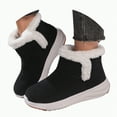 thumbnail image 1 of CAICJ98 Women Boots Winter Warm Lined Slip On Ankle Boots Comfortable Suede Leather Outdoor Anti Slip Shoes Snow Boots for Women (Black,Size 9), 1 of 9