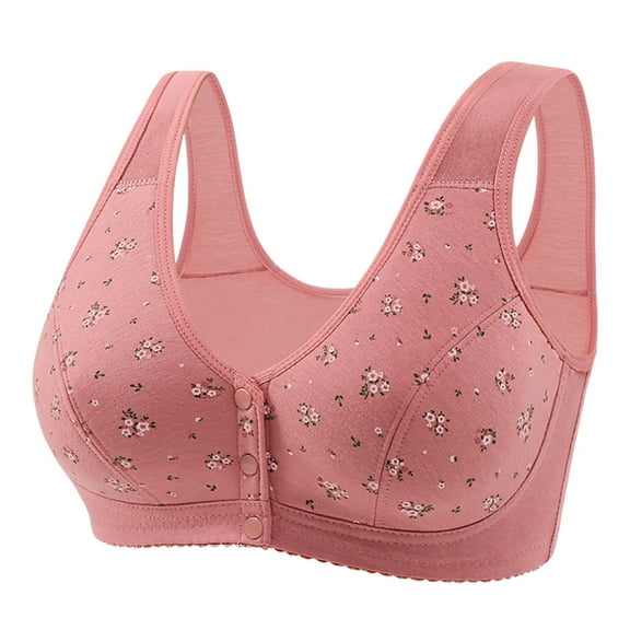 CAICJ98 Women Bras Wireless Support Lift Front Closure Seamless Bra Push Up Comfy Bralette Light Watermelon Red,42