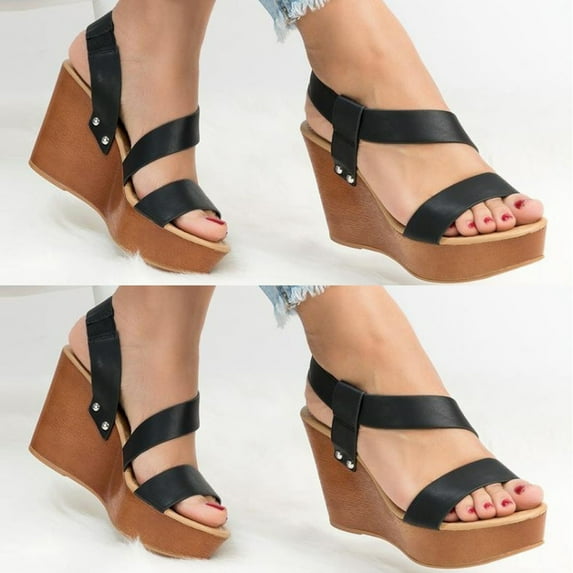 CAICJ98 Women'S Sandals Women's Flat Sandals Elastic Strappy Sandals, Jussy Simple Casual Open Toe Flat Sandals Summer Beach Sandals for Women,Black