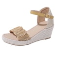 thumbnail image 1 of CAICJ98 Women'S Sandals Women's Summer Sandals Casual Bohemia Gladiator Wedge Shoes Comfortable Ankle Strap Outdoor Platform Sandals,Yellow, 1 of 5