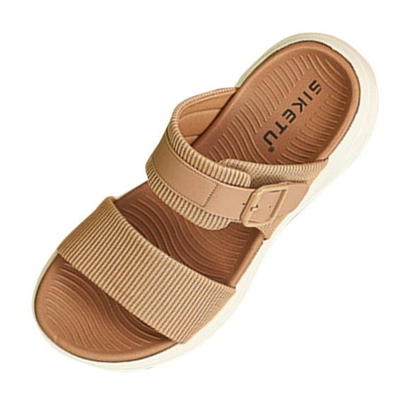 CAICJ98 Women'S Sandals Womens Flat Sandals Summer Bohemian Beach Flats Elastic Ankle Strap Comfortable T-Strap Thong Flip Flops,Beige