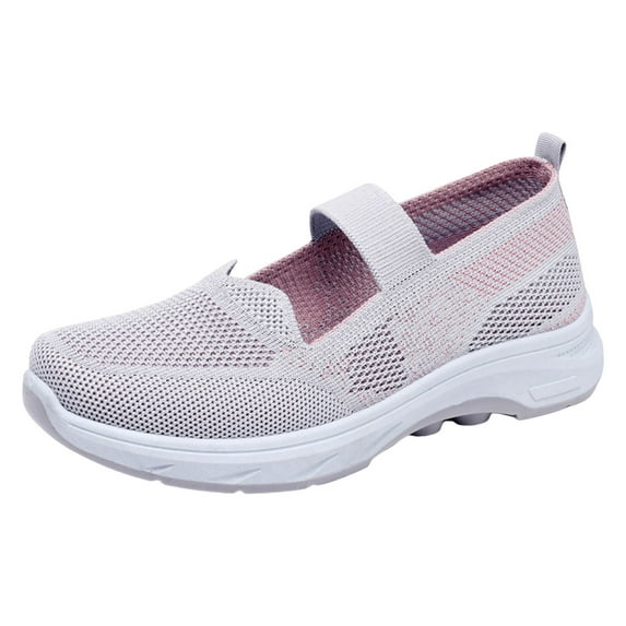CAICJ98 Women'S Slip on Sneakers Slip on Sneakers for Women Athletic Sport Walking Shoes Memory Foam Lightweight Fitness Trainers Shoe,Grey