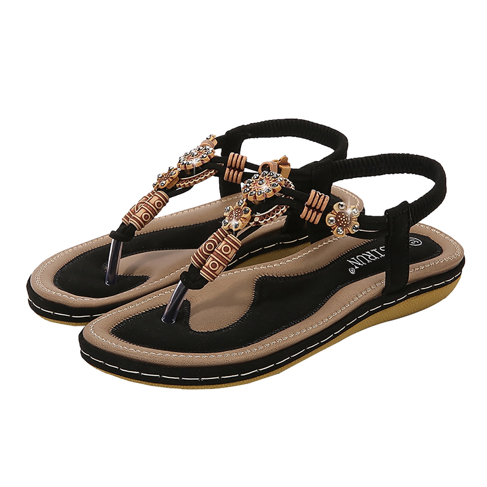 CAICJ98 Women Shoes Women Flip Flop Sandals Air Cushion Slippers with Arch  Support Comfortable Walking Shoes Summer Casual Beach Wedge Flower Platform  for Womens,Black - Walmart.com