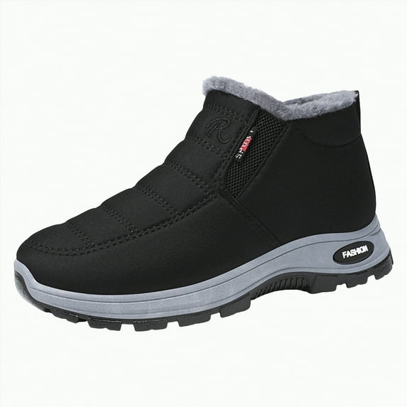 CAICJ98 Women Snow Boots Warm Lined Waterproof Slip On Booties Comfort Ankle Boots Outdoor Winter Boots for Women (Black,Size 6.5)