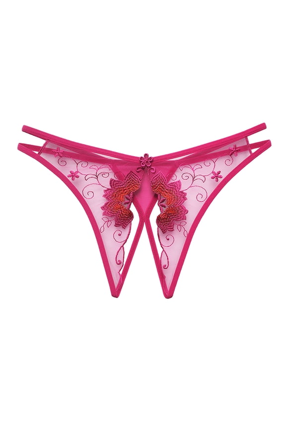 Women Underwear Women's Emily Sheer Micro Thong Panty,Hot Pink