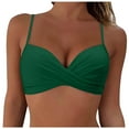 thumbnail image 1 of CAICJ98 Women's Bikini Top Lace Up Crisscross Swim Crop Tops High Neck Swimsuit Bra Padded Green,L, 1 of 5