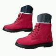 thumbnail image 1 of CAICJ98 Women Winter Boots Waterproof Ankle Boots Low Heel Anti-Slip Warm Booties Comfortable for Outdoor Walking Hiking Snow Boots for Women (Red,Size 6.5), 1 of 3