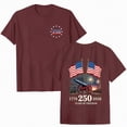 thumbnail image 1 of CAICJ98 Women's 250th America Anniversary Casual Printed Crew Neck T-Shirt USA Flag Tee 250 Years of Freedom T-Shirts for Women (Wine,S), 1 of 7