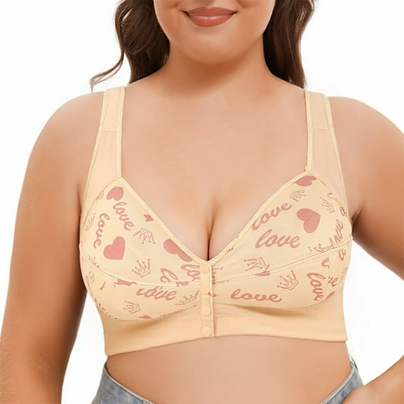 CAICJ98 Women's Cozy Wireless Bra, Full-Coverage Pullover Bra, Seamless T-Shirt Seamless Wireless Bras for Women Light Yellow,50G