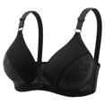 thumbnail image 1 of CAICJ98 Women's Double Support Wireless, Lace Bra with Stay-in-Place Straps Full-Coverage Seamless Wireless Bras for Women Black,M, 1 of 2