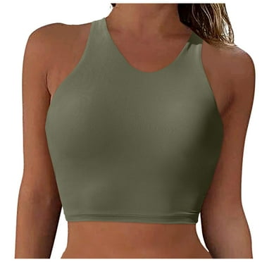 CAICJ98 Women's Racerback Bikini Tops Quick Dry Modest Swimsuit Top Sports Padded Bathing Suit AG,M