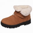 thumbnail image 1 of CAICJ98 Women’s Snow Boots Suede Mini Boots Warm Fuzzy Lined Ankle Boots Comfort Winter Boots Women (Brown,Size 8), 1 of 9