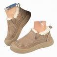 thumbnail image 1 of CAICJ98 Women's Winter Boots Comfortable Waterproof Lightweight Warm fleece Lined Ankle Booties Outdoor Casual Slip on Shoes Suede Orthopedic Snow Boots for Women (Khaki,Size 7), 1 of 9