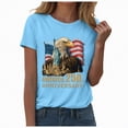 thumbnail image 1 of CAICJ98 Womens 250th Anniversary Patriotic July 4th T-Shirt USA 1776-2026 Crew Neck Women's Shirt (Sky Blue,L), 1 of 8
