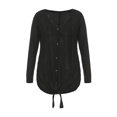 thumbnail image 1 of CAICJ98 Womens Cardigan Women's Plus Size Button Down Open Front Cardigan Lightweight Knit Shrug Sweaters Black,L, 1 of 5