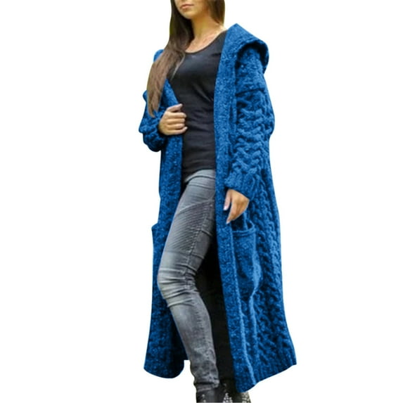 CAICJ98 Cardigan for Women Fall Women's Button Cable Knit Cardigan Long Sleeve Stand Collar Cardigan Sweaters Fall Outwear Blue,5XL