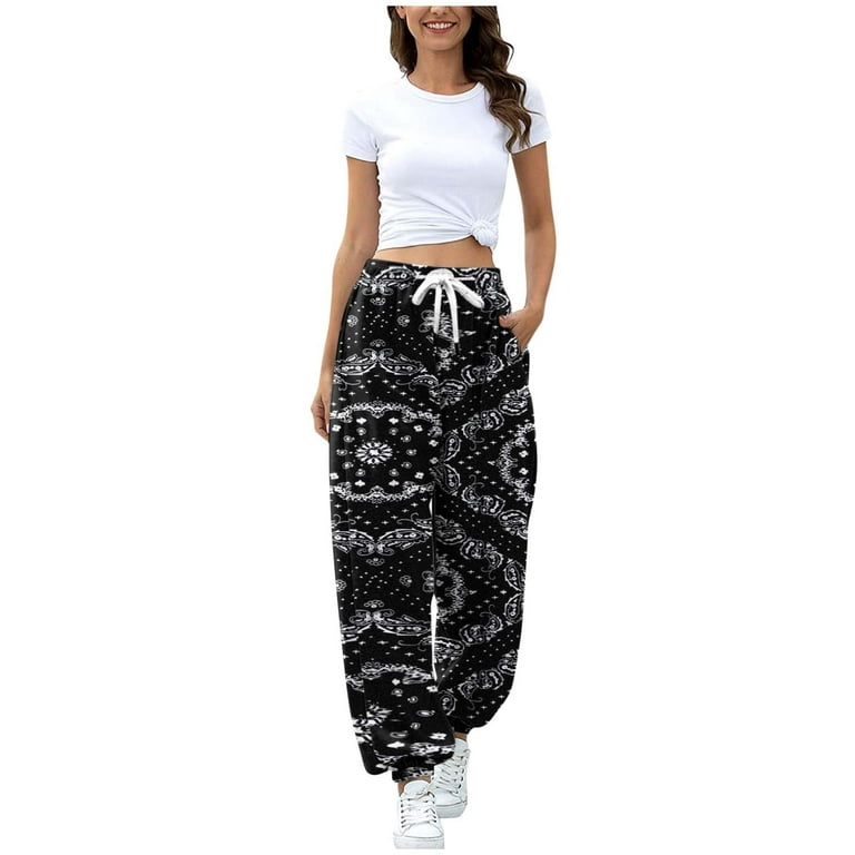CAICJ98 Womens Fall Fashion 2023 Sweatpants for Women with Pockets-Lounge  Womens Pajams Pants-Womens Running Joggers Fall Clothes Outfits Black,XL 