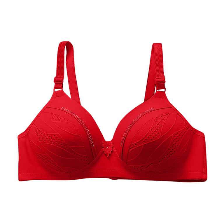 CAICJ98 Womens Lingerie Womens Sports Bra No Wire Comfort Sleep Bra Plus  Size Workout Activity Bras With Non Removable Pads Shaping Bra Red,95C 