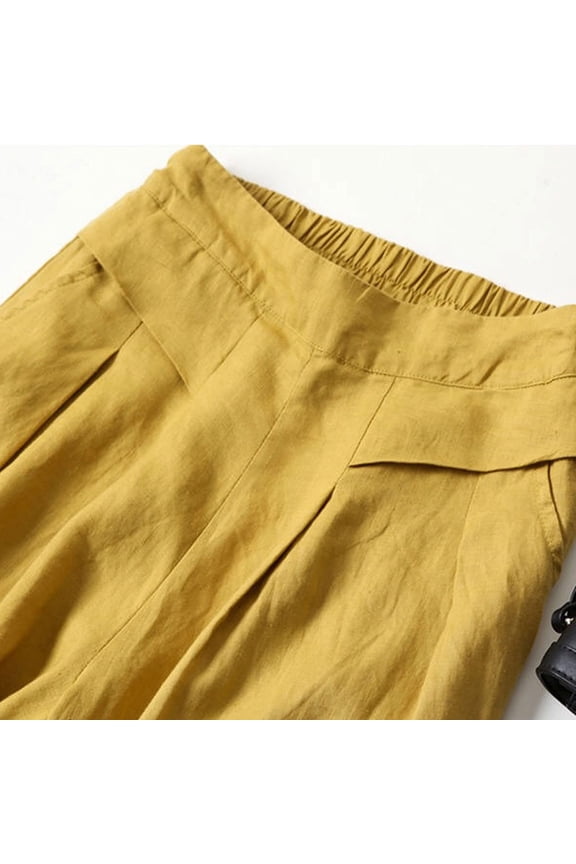 Womens Pants Women's Plaid Print High Waist Split Hem Flare Pants Fashion Straight Leg Pants Yellow,XXL