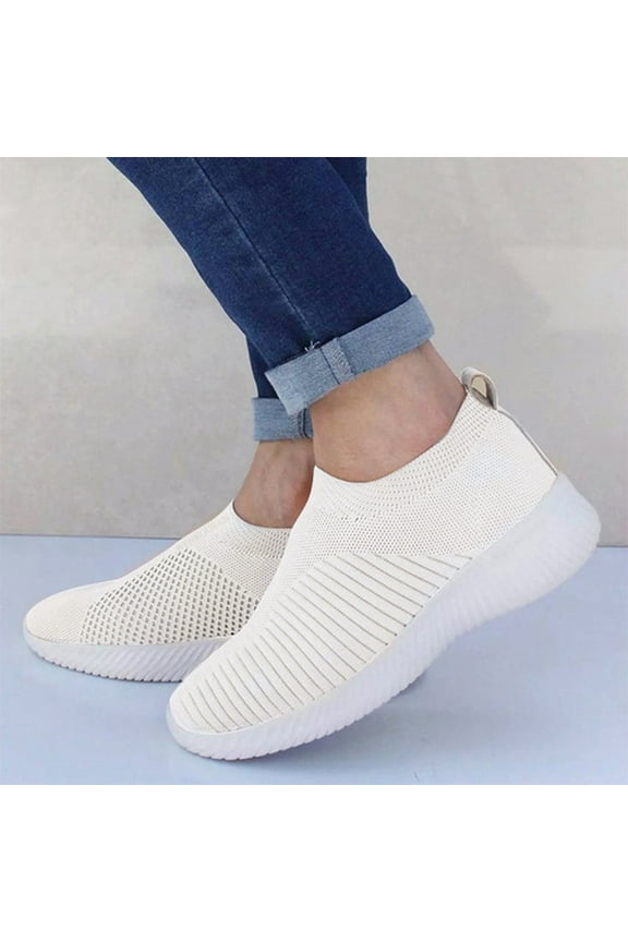 Womens Running Shoes Women's Running Shoes Breathe Mesh Tennis Sneakers Lace Up Lightweight Walking Shoes,White