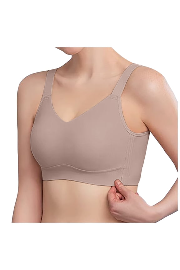 Womens Seamless Bra Full-Coverage Pullover Bra Seamless T-Shirt Bra Coffee,L