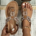 thumbnail image 1 of CAICJ98 Womens Shoes Women's Comfortable Thong Sandals Bohemian Casual Walking Flip Flops with Arch Support for Outdoor Summer Beach,Brown, 1 of 5