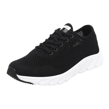 CAICJ98 Womens Sneakers Lightweight Walking Shoes Comfortable Lace Up Casual Shoes Gym Mesh Running Shoes Women Black,9