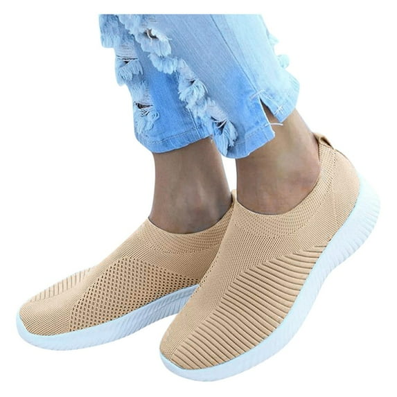 CAICJ98 Womens Sneakers Women's Canvas White Shoes Classic Fashion Low Cut Loafer Sneakers,Khaki