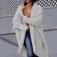 thumbnail image 1 of CAICJ98 Womens Sweaters Women's Open Front Hooded Cardigan Long Sleeve Casual Knit Sweater Coat with Pockets Grey,XL, 1 of 4