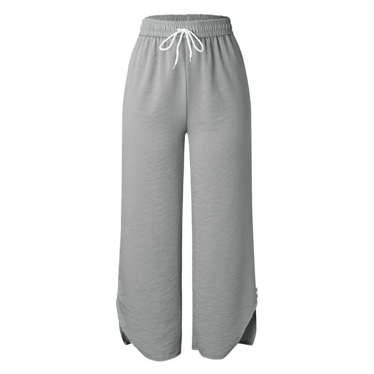 CAICJ98 Womens Sweatpants SweatyRocks Women's Basic Leggings Stretchy Slim  Elastic High Waist Work Pants Grey,L