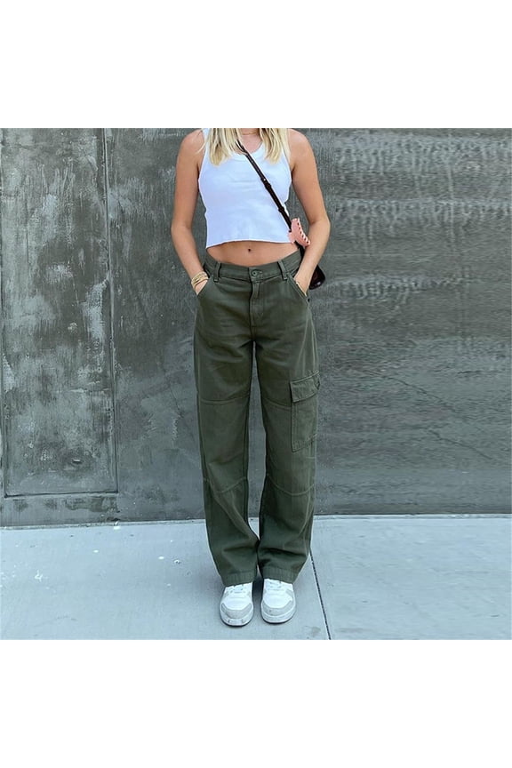 Womens Sweatpants Women's Casual Drawstring Waist Rib Knit Pants Wide Leg Yoga Pants Trousers Green,M