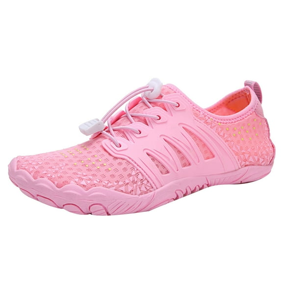 CAICJ98 Womens Water Shoes Swim Shoes Beach Shoes Barefoot Aqua Shoes for Pool River surf shoes Pink,7