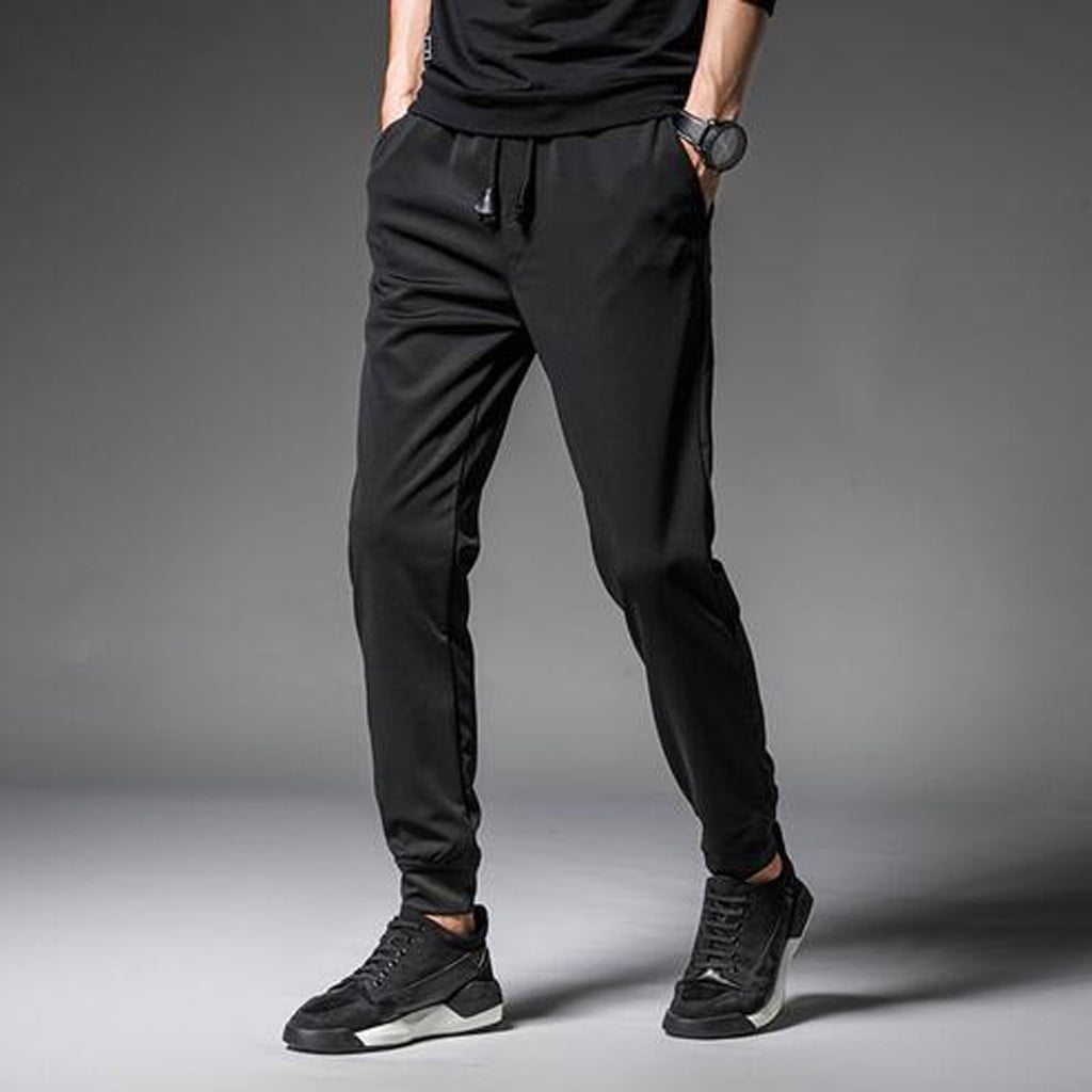 CAICJ98 Mens Sweatpants Mens Side Double Streamlines Joggers Pants Casual Gym Workout Pants Slim Fit Tapered Sweatpants with Zip Pockets Black 3XL Walmart