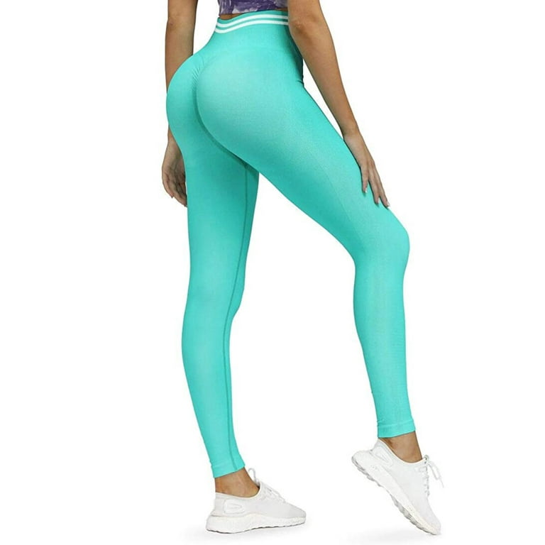CAICJ98 Workout Leggings Thick High Waist Yoga Pants with Pockets, Tummy  Control Workout Running Yoga Leggings for Women Green,L 