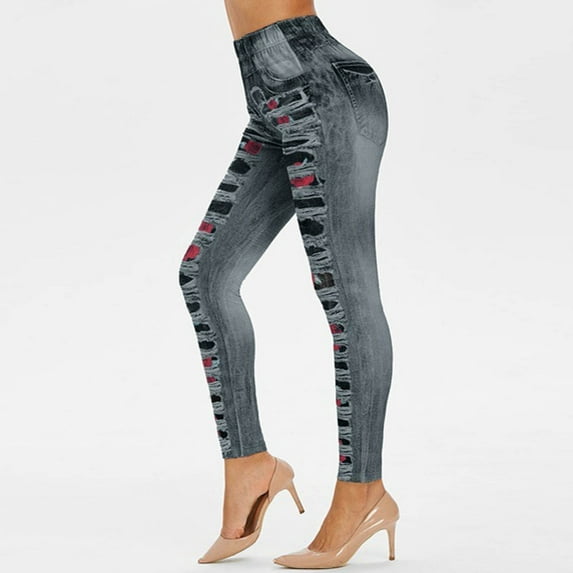 CAICJ98 Workout Leggings For Women Women's Stirrup Leggings High Waist Yoga Pants for Women Pocket Extra Long Over The Heel Leggings Foot Straps Grey,M