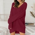 thumbnail image 1 of CAICJ98 for Women Women'sry Oversized Crew Neck Pullover Sweater Mini Dress Red,XXL, 1 of 5