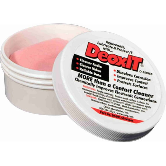 CAIG LABS DeoxIT D-Series Wipes, 100%, 50 count