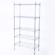 CAIHONG 5 Tier Adjustable Storage Shelf Metal Storage Rack Wire Shelving Unit Storage Shelves Metal 660Lbs Capacity for Pantry Closet Kitchen Laundry, Silver, 29.13L x 13.39 W x 59.06H