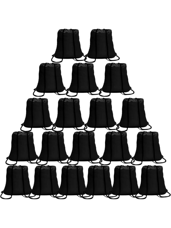Drawstring Backpack Black Bulk 100 Pcs Drawstring Bags Bulk String Back Pack Gym Sport Bag for Women Draw String Bags Pack Nylon Cinch Bags for School