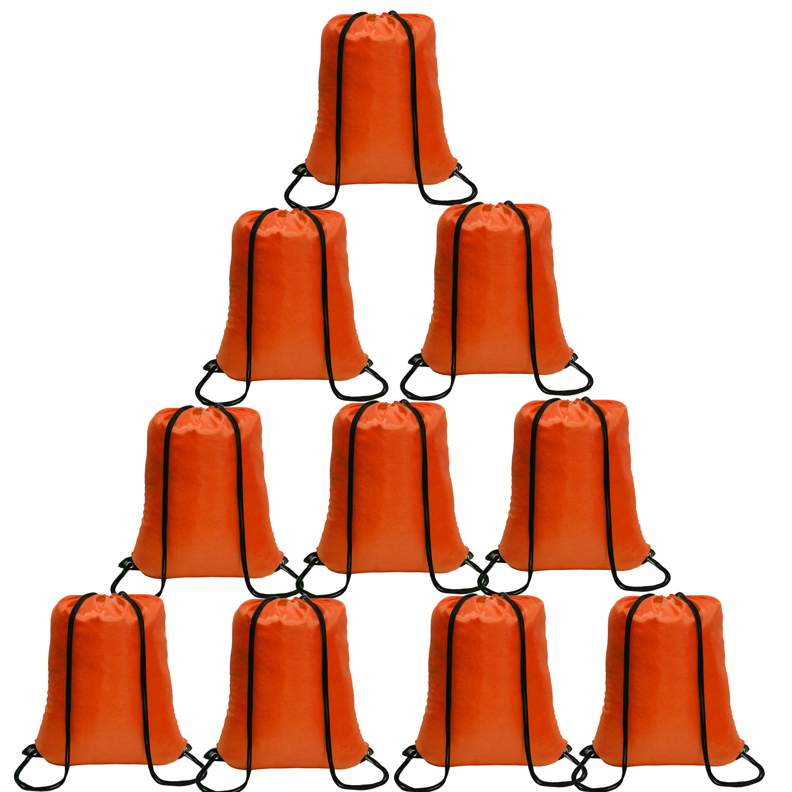 CAIHONG Drawstring Bags Bulk 10 Pcs Drawstring Backpack Bulk String Back Pack Gym Sport Bag for Kid Women Draw String Bags Pack Nylon Cinch Bags for School, Red